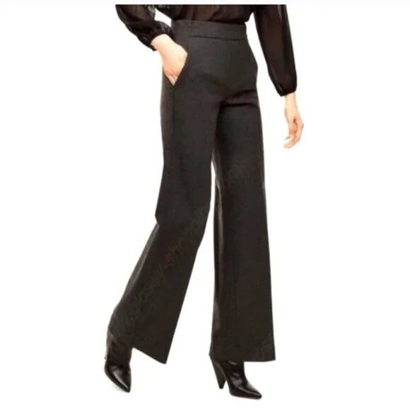 Aritzia Wilfred Women's Wool/Cashmere Wide Leg Halley Pant Dark Gray Size 2 - Picture 1 of 13